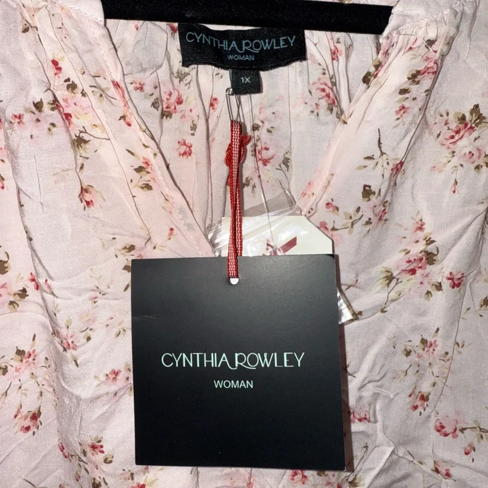 Cynthia Rowley Light Pink Floral Blouse - Picture 3 of 4